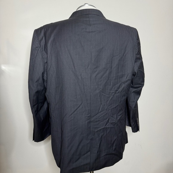 Jos A Bank Signature Gold Charcoal Pinstripe Wool Suit Mens 52R 46W - Picture 3 of 11